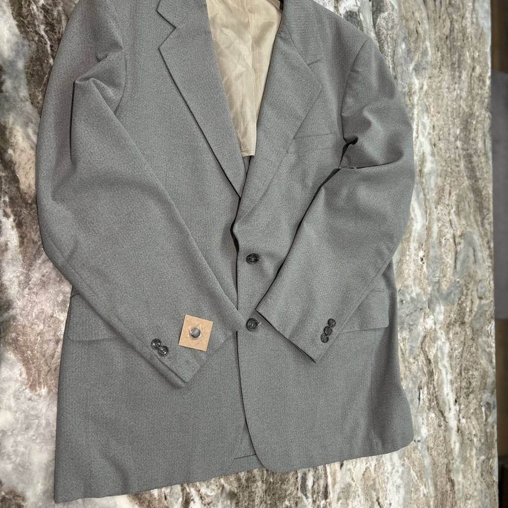 Palm Beach Men’s Gray Blazer Approx 38R 🩶 Southern Gentleman Style GUC 2 Button